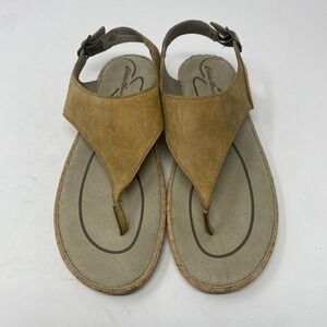 Eddie Bauer Sandals Thong Slingback Flats 2979 Brown Leather Casual Women's 8.5